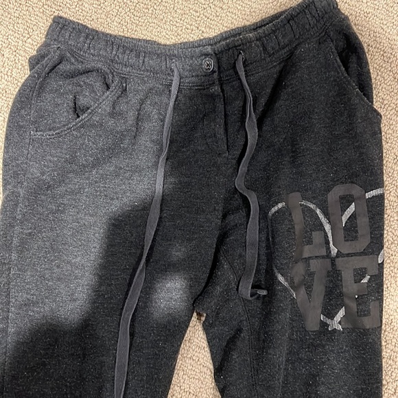Gray “pink” track pants with fitted ankle and drawstrings - Picture 2 of 2